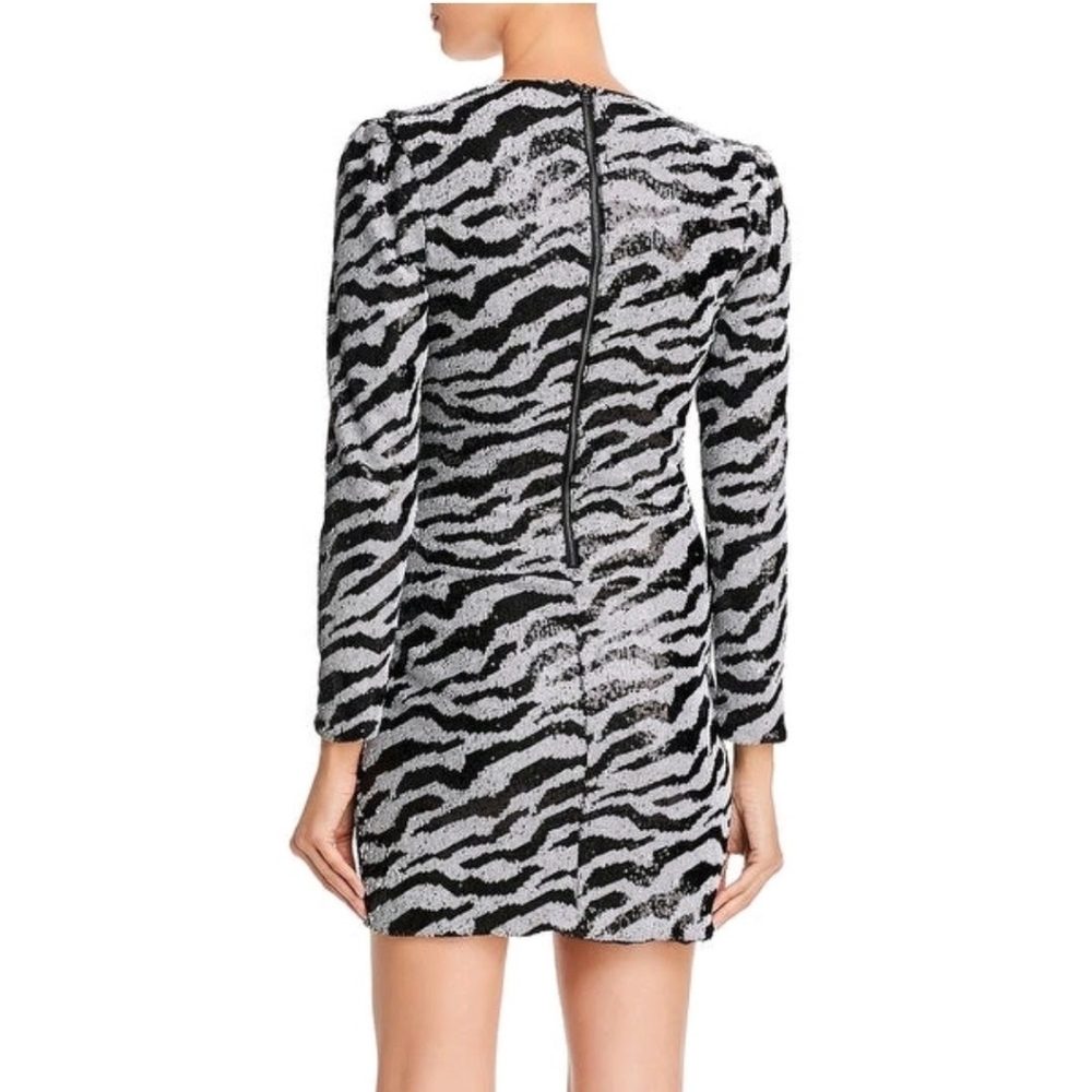Bardot zebra print long sleeve sequin dress - Picture 2 of 12